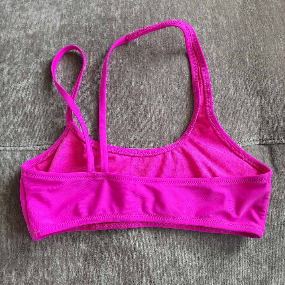 Express Hot Pink Strappy One-Shoulder Bikini Top - Picture 3 of 4